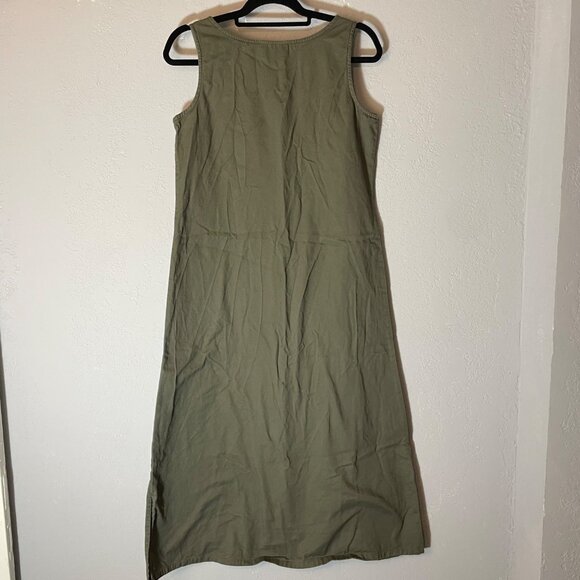 VTG Excitation 90s Olive Green Grunge Cotton Maxi Dress Sz M - Picture 4 of 4